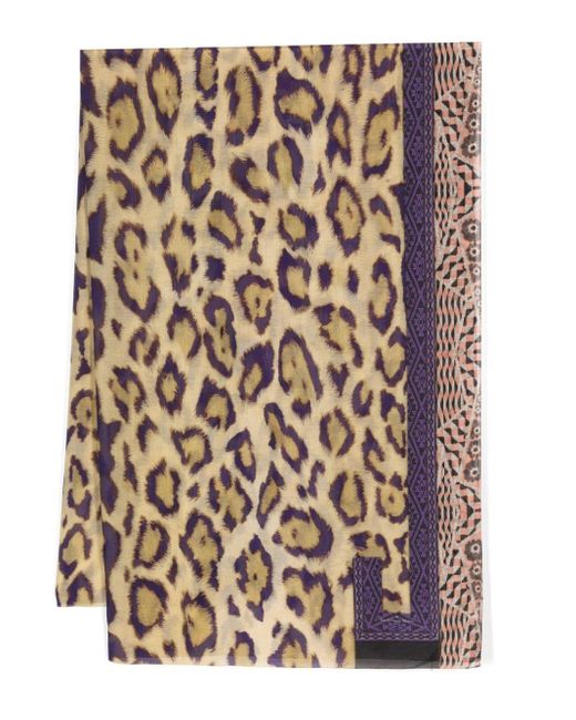 Foulard en soie à imprimé léopard Pierre Louis Mascia en coloris Natural