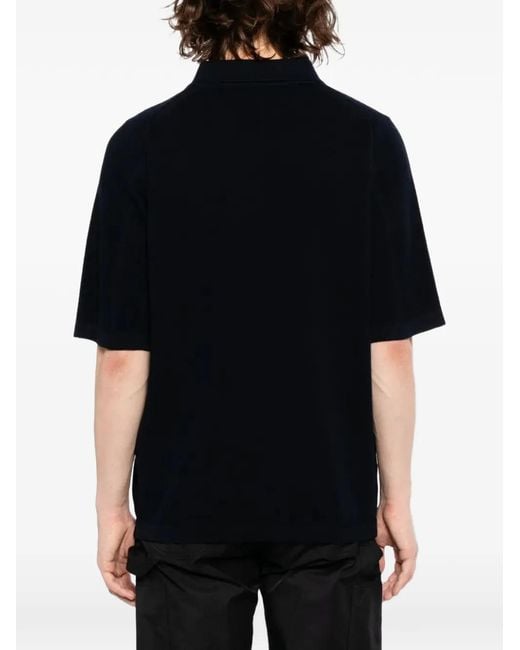Stone Island Black Logo-Patch Polo Shirt for men
