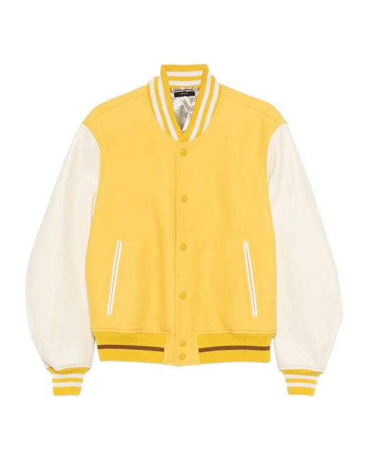Tom Ford Yellow Striped-Trim Buttoned Jacket for men