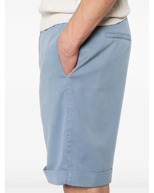 Canali Blue Drawstring-Waistband Shorts for men