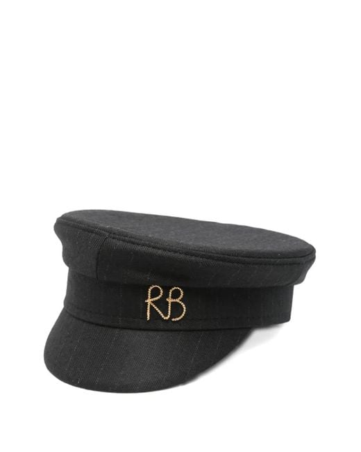 Ruslan Baginskiy Black Stripe-Pattern Beret