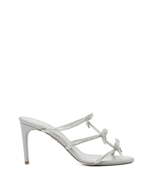 Rene Caovilla White Sandales À Détail De Nœud