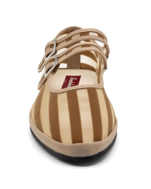 Gondolina White Lido Striped Ballet Flats