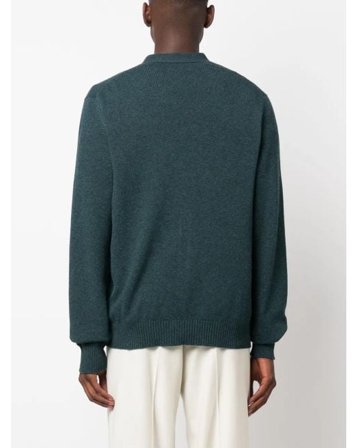 Barrie Green B Label Logo-Embroidered Cashmere Cardigan for men