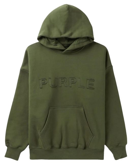Purple Brand Green Cotton Hoodie for men