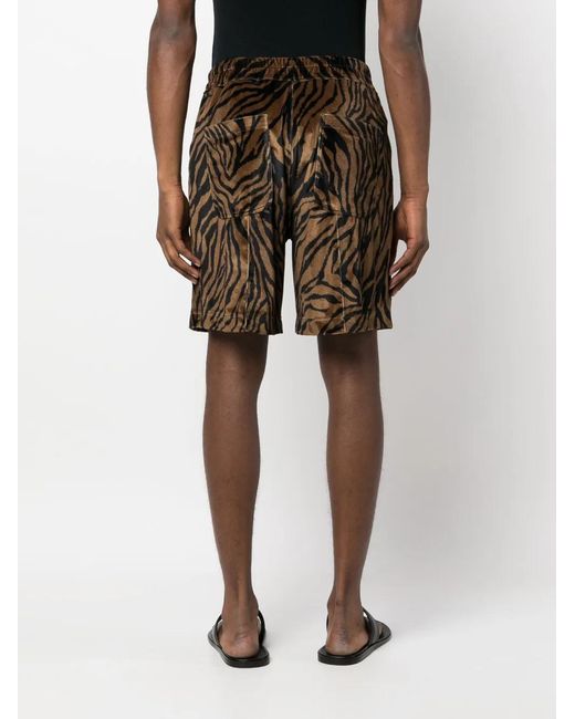 Tom Ford Black Zebra-Print Cotton Shorts for men