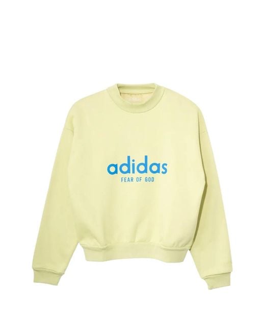 Adidas White X Fear Of God Logo-Print Crew-Neck Sweatshirt for men