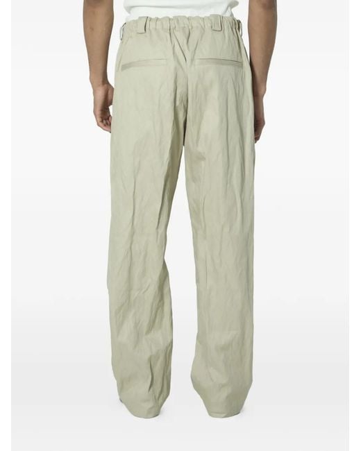 Willy Chavarria Green Toluca Button-Fastening Wide-Leg Cotton Trousers for men