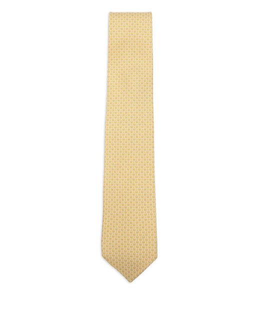 Ferragamo White Patterned Tie for men