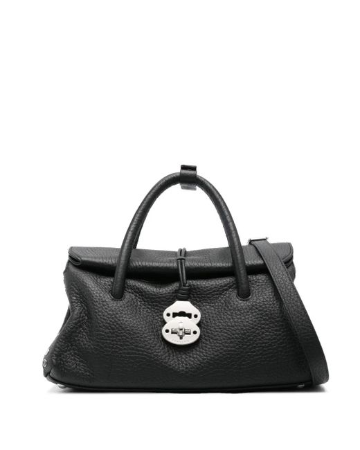 Zanellato Black Small Dotta Centaur Leather Tote Bag