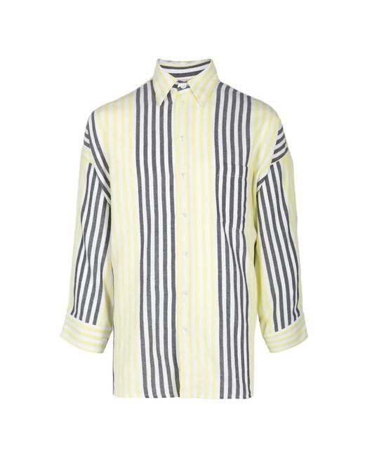Marrakshi Life White Stripe-Pattern Shirt