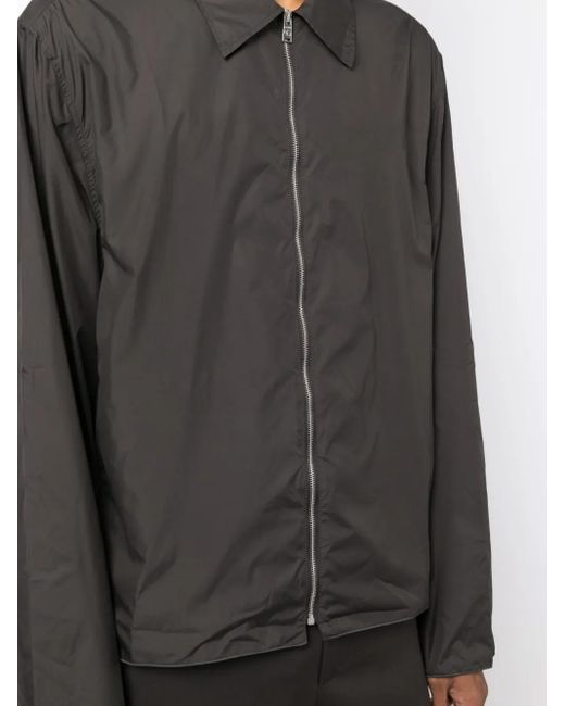 Lanvin Gray Lightweight Zip-Up Shirt for men