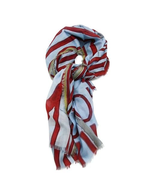 TALKING WALLS White Pop Corn Silk Printed Scarf