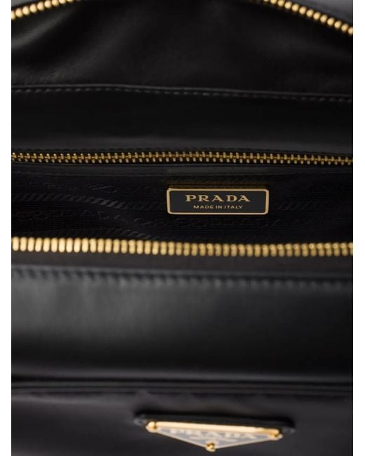 Prada Black Mittelgroße Tote Bag Aus Re-Nylon Und Leder