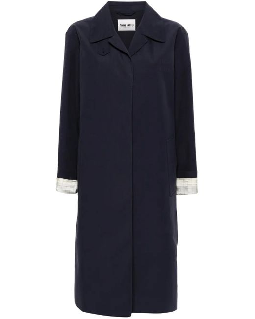 Miu Miu Blue Einreihiger Mantel