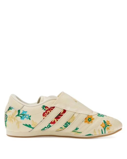 Adidas Metallic Taekwondo Floral-Embroidered Sneakers