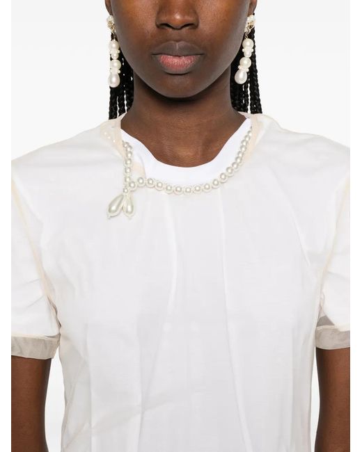 Simone Rocha White Layered Embellished Dress
