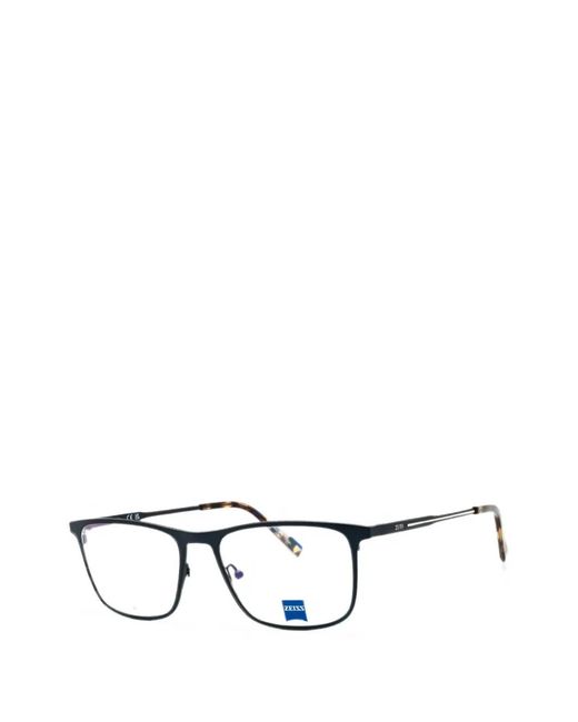 Zeiss Black Rectangle-Frame Glasses for men