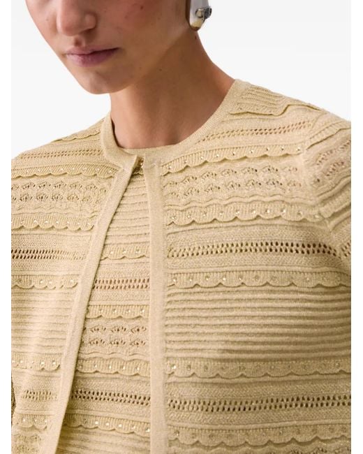 Liu Jo Natural Openwork Button Cardigan