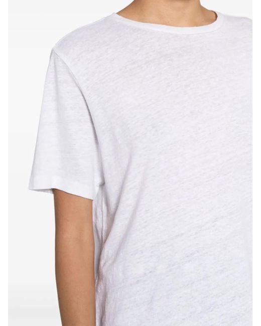 T-Shirt Zewel En Lin À Logo Imprimé Isabel Marant en coloris White