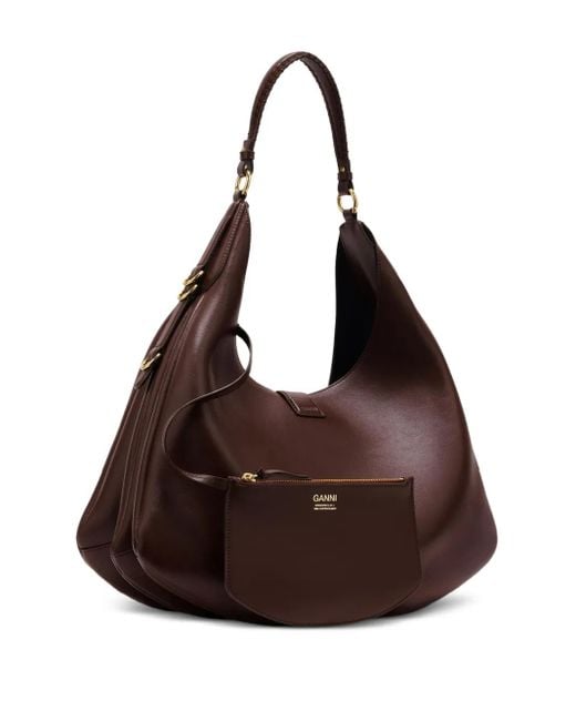 Bolso shopper Kat grande Ganni de color Brown