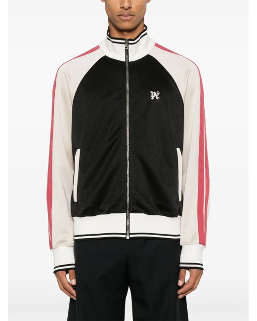 Palm Angels Black Monogram Colour-Block Track Jacket for men
