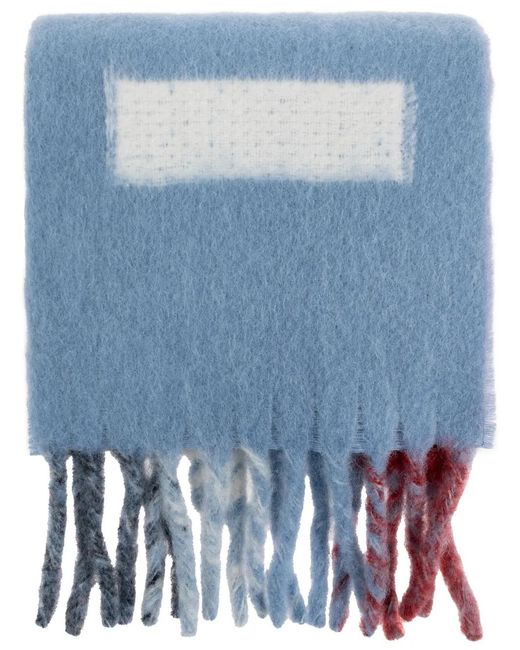 Marni Blue Maxi-Logo Scarf for men