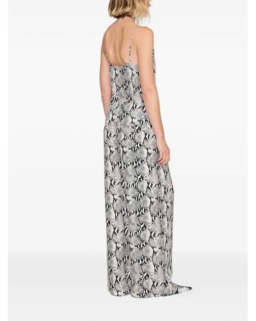 Anine Bing Gray Ellen Python Print Lace Top