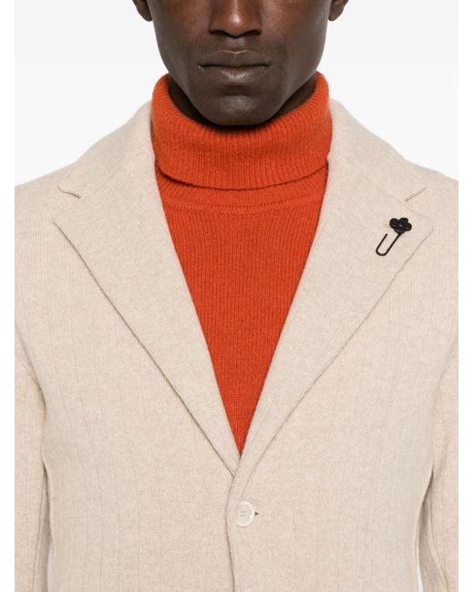 メンズ Lardini リブジャケット Natural