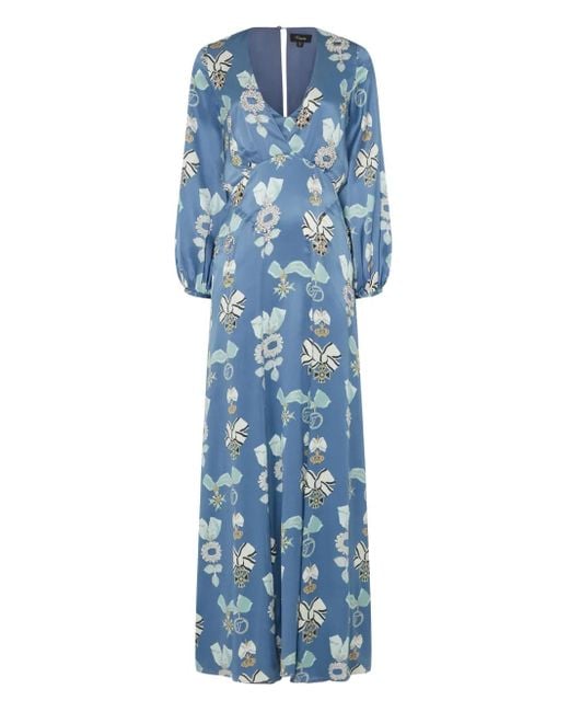 Temperley London Reina プリント ドレス Blue
