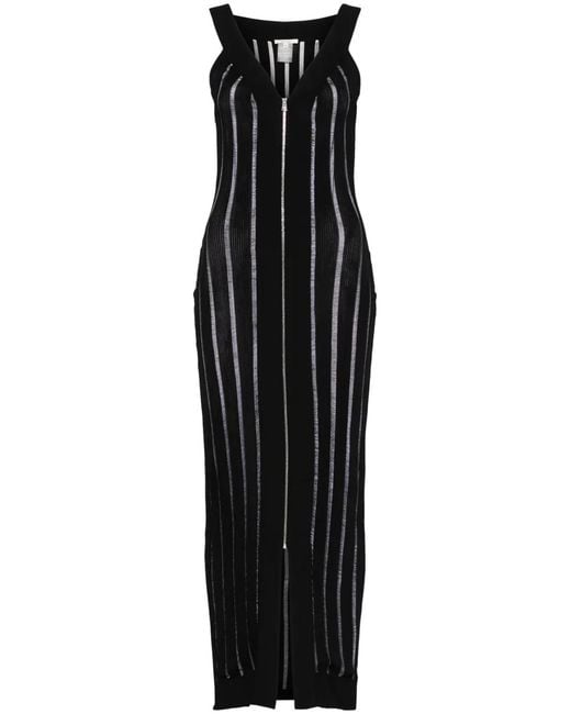 Nensi Dojaka Black Ribbed-Knit Maxi Dress