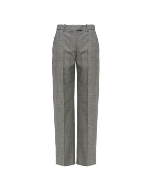 McQueen Gray Pressed-Crease Trousers