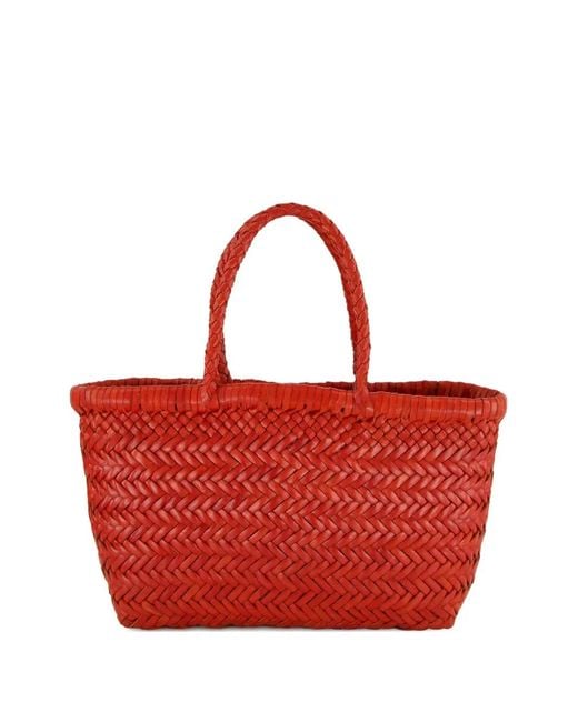 Bolso Shopper Flat Gora Mini Con Diseño Tejido Dragon Diffusion de color Red