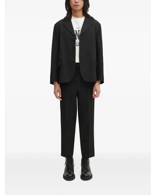 Visvim Black Buttoned Tab Trousers for men
