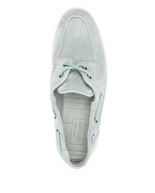 John Lobb Gray Suede Loafers for men