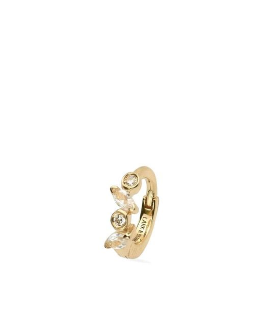 Lark & Berry Metallic 14Kt Small Veto Diamond And Sapphire Hoop Earring
