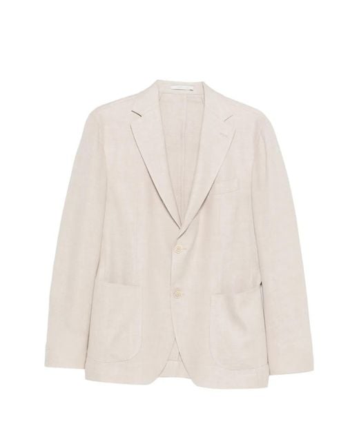 Eleventy White Single-Breasted Blazer for men