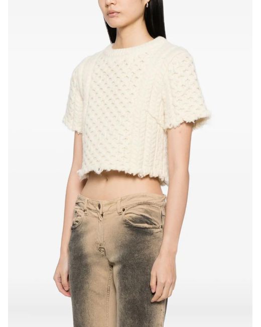 R13 White Wool Knitted Top