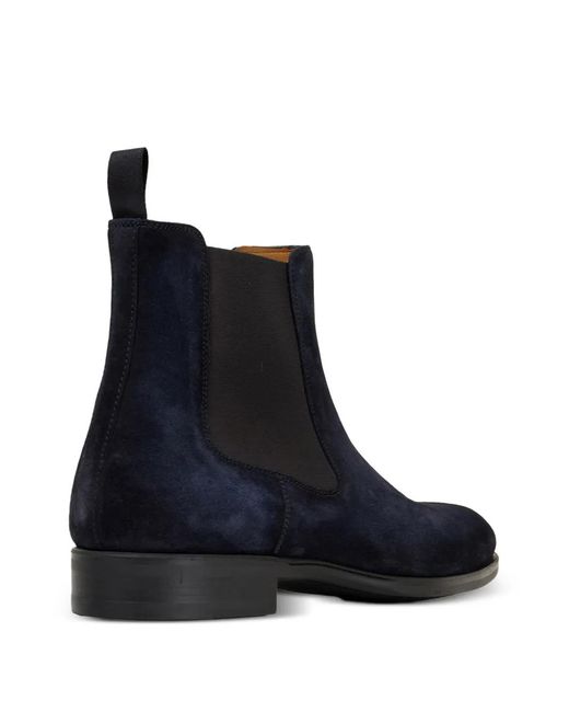 Magnanni Shoes Blue Suede Chelsea Boots for men