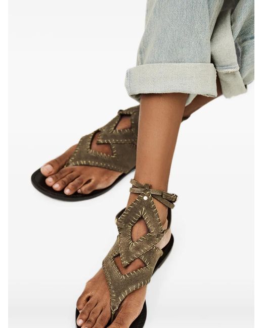 Ba&sh Brown Capri Flat Sandals