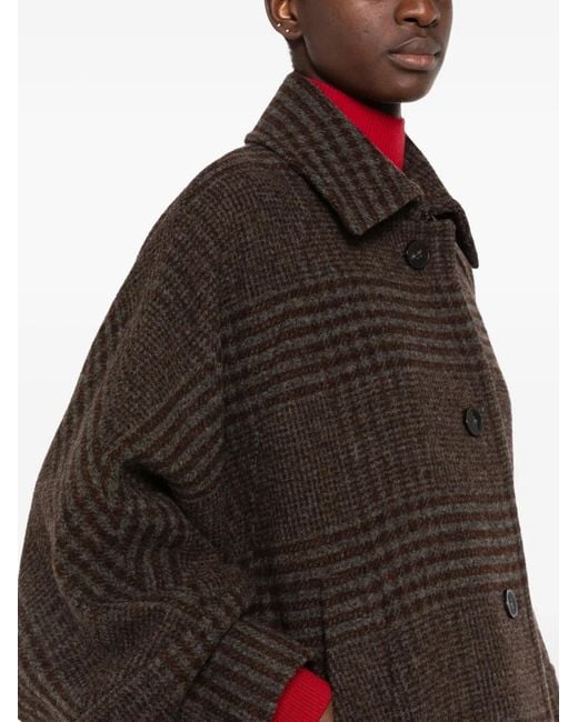 Alberto Biani Black Check-Pattern Coat
