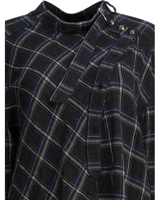 Isabel Marant Gray Check-Pattern Blouse