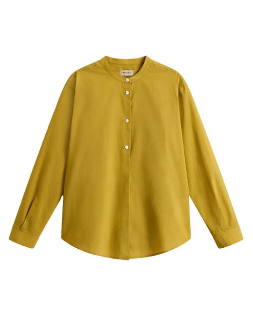 Woolrich Yellow Pure Cotton Voile Shirt With Band Collar