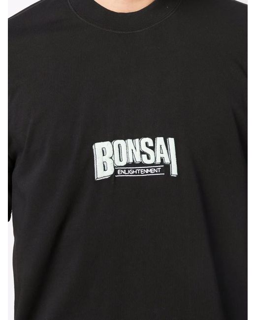 Bonsai Black Enlightenment Embroidered-Logo T-Shirt for men