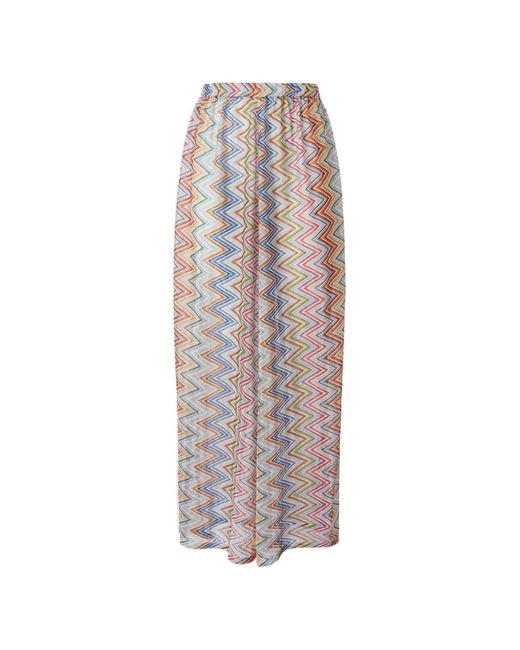 Missoni White Zigzag-Knit Trousers