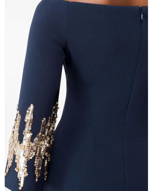 Jenny Packham Blue Aster Midikleid Mit Pailletten