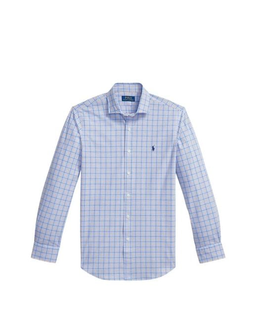 Polo Ralph Lauren Blue Check-Pattern Long-Sleeve Shirt for men