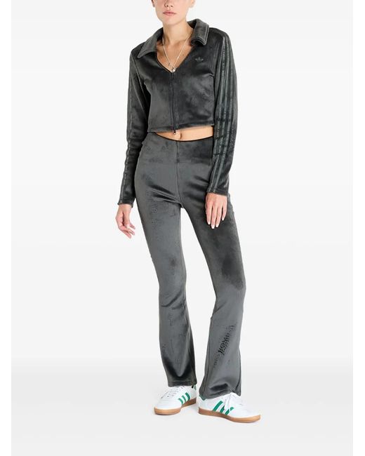 Adidas Gray Ribbed Flared Leggings