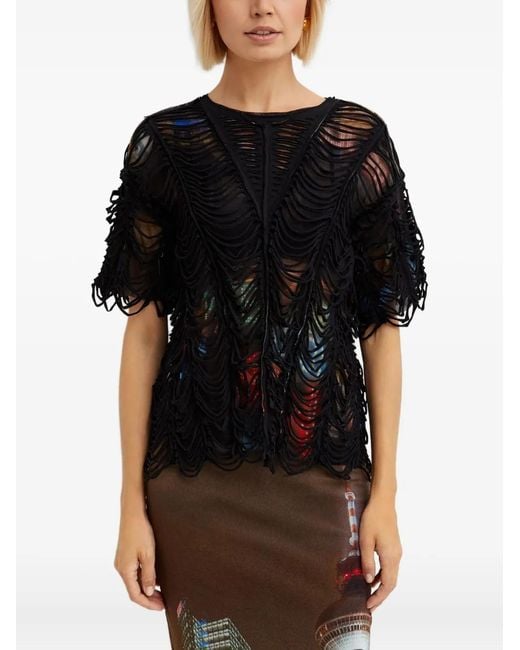 Jean Paul Gaultier Black Double-Layered T-Shirt