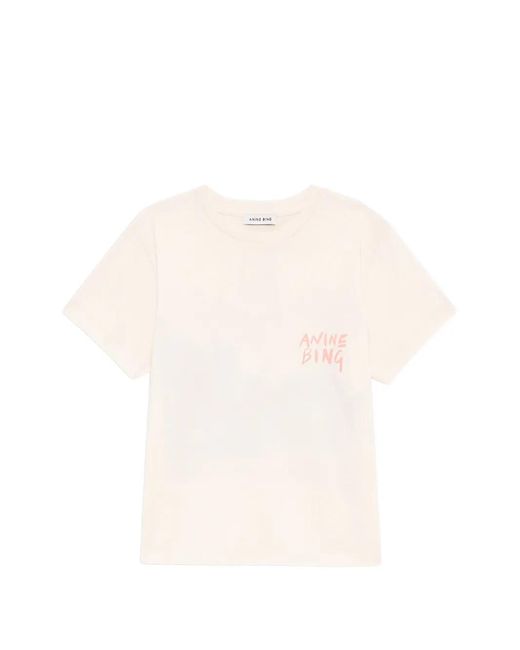 Anine Bing White T-Shirt Shelley À Imprimé Graphique